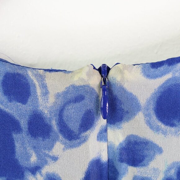 Anna Sui Sleeveless Silk Dress Blue Size 10 - Picture 7 of 9